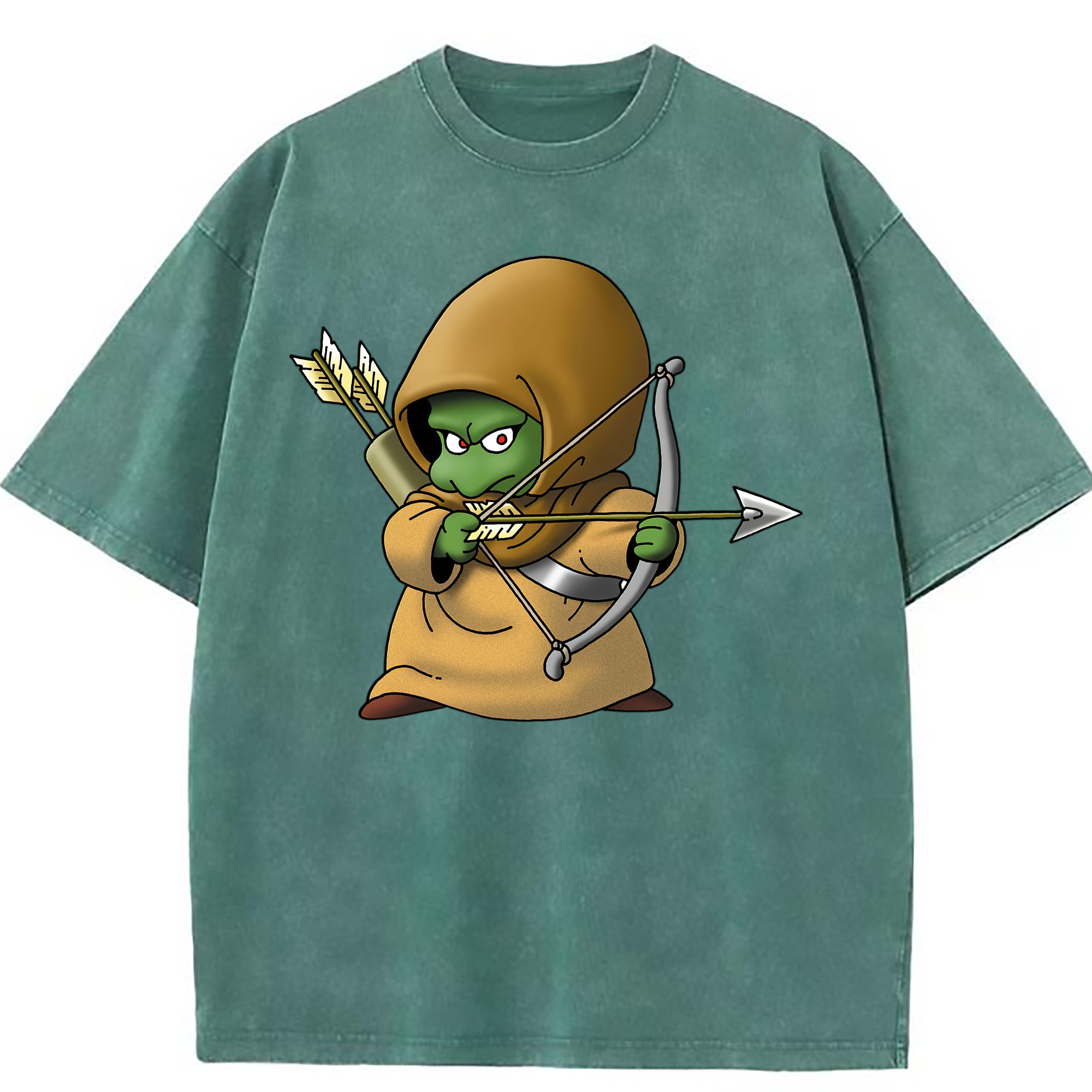（画像用） ドラゴンクエスト Doragon Kuesuto Dragon Quest 綿100% ヴィンテージ風 半袖Tシャツ（フロントプリント）